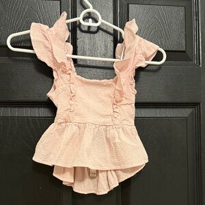 Franki Pink Ruffled Sleeveless Top